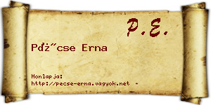 Pécse Erna névjegykártya